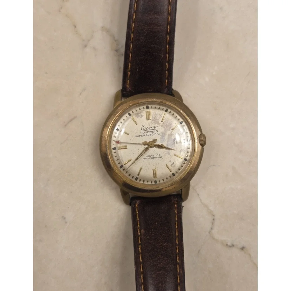 Rare! Lucerna 30 Jewels Supermatic Antimagnetic Incabloc Manuel Watch